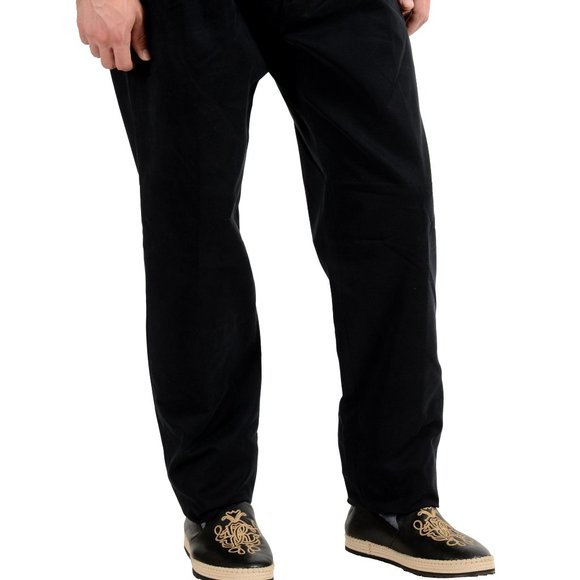 Burberry Men's Navy Blue Pleated Casual Pants